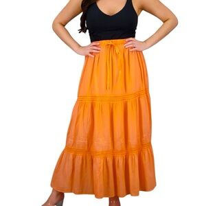 Advance Apparels Bright Orange Maxi Skirt